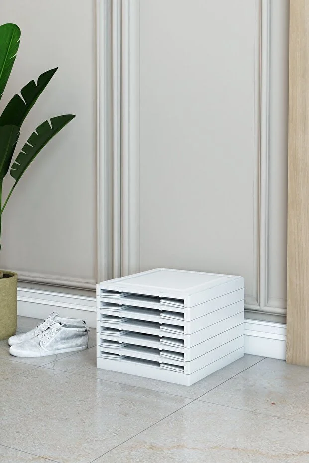 Katlanabilir Ayakkabılık, 6'lı Taşınabilir Ayakkabılık, Plastik 6 Raflı Ayakkabılık